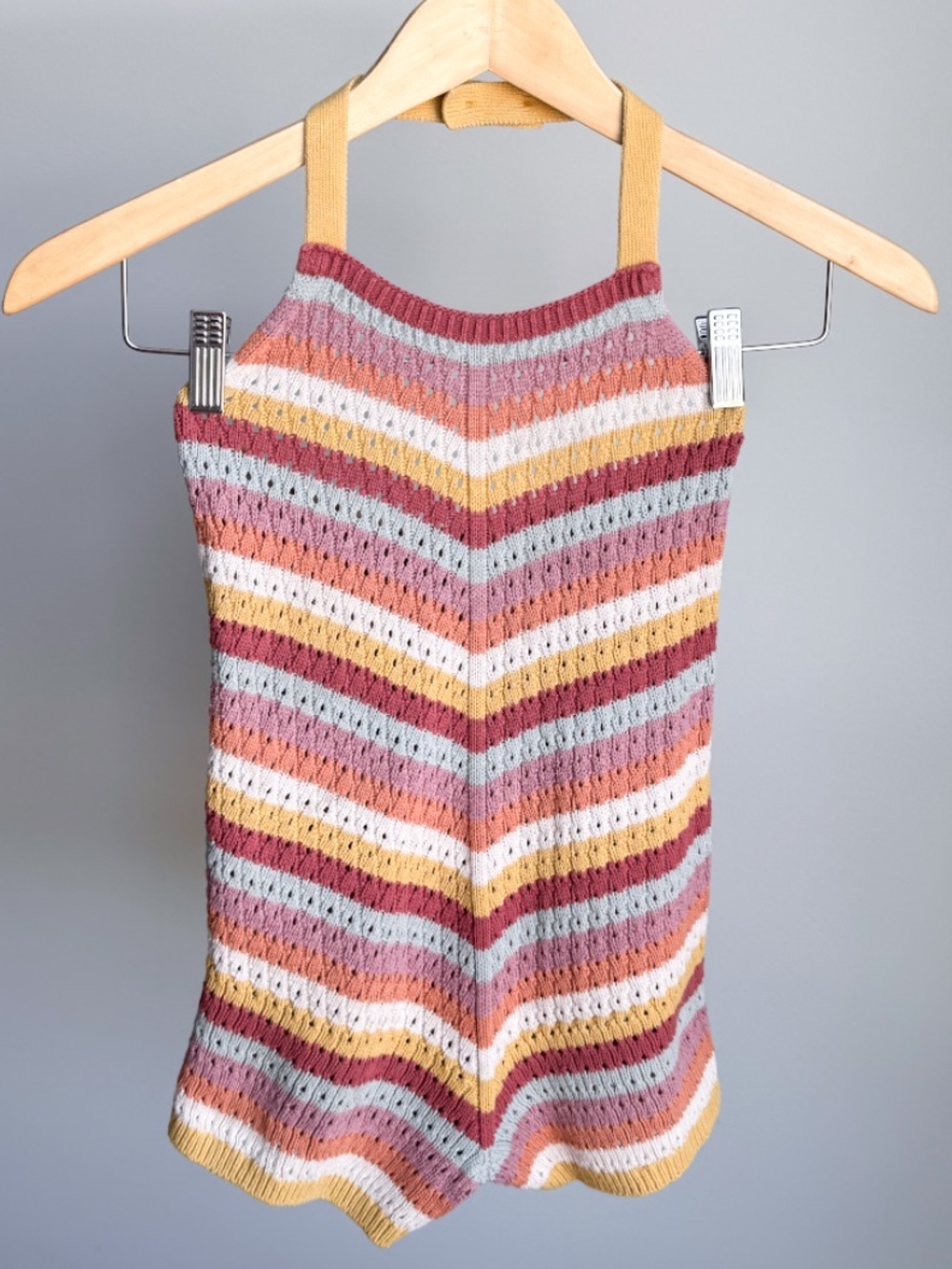 Zara Kids Knit Chevron Striped Halter Romper 3-4Y